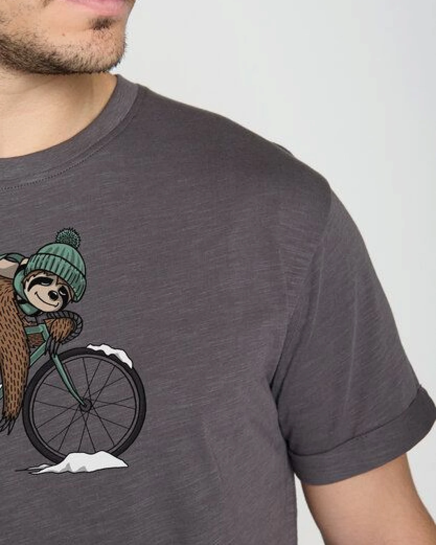 GREENBOMB Animal Sloth Ice Roll - Lässiges T-Shirt aus Bio-Baumwoll Mix / hochwertiger Print / GOTS / Fair & Vegan – Ansicht 4
