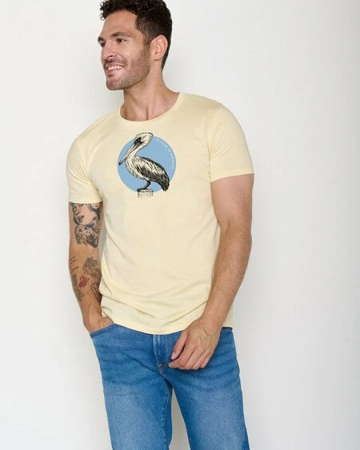 GREENBOMB Pelican Paradise Guide - Sportliches T-Shirt aus Bio-Baumwolle / hochwertiger Print / GOTS / Fair & Vegan