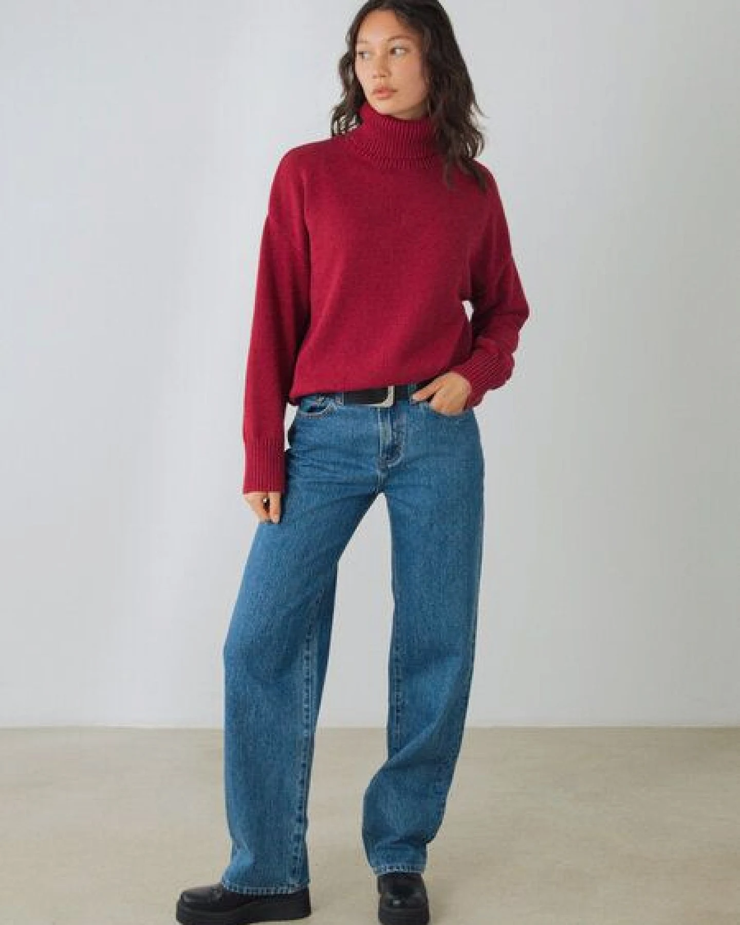 Honest Basics Damen Chunky Rollkragenpullover aus 100% Bio-Baumwolle – Ansicht 4