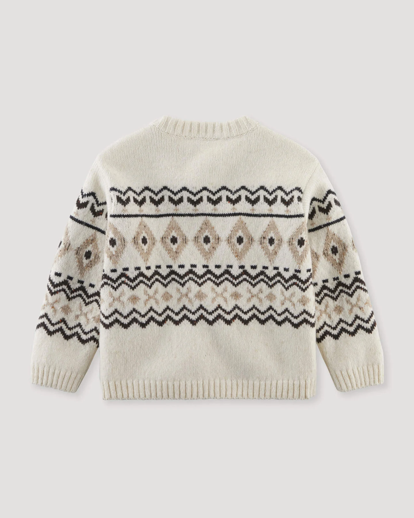 hessnatur Baby Jacquard-Pullover Norweger aus Bio-Baumwolle mit Schurwolle - beige - Größe 86/92 – Ansicht 2
