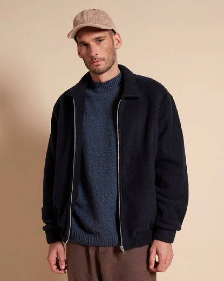 Givn Berlin Bomberjacke GBDAVID aus Wolle - Dark Blue