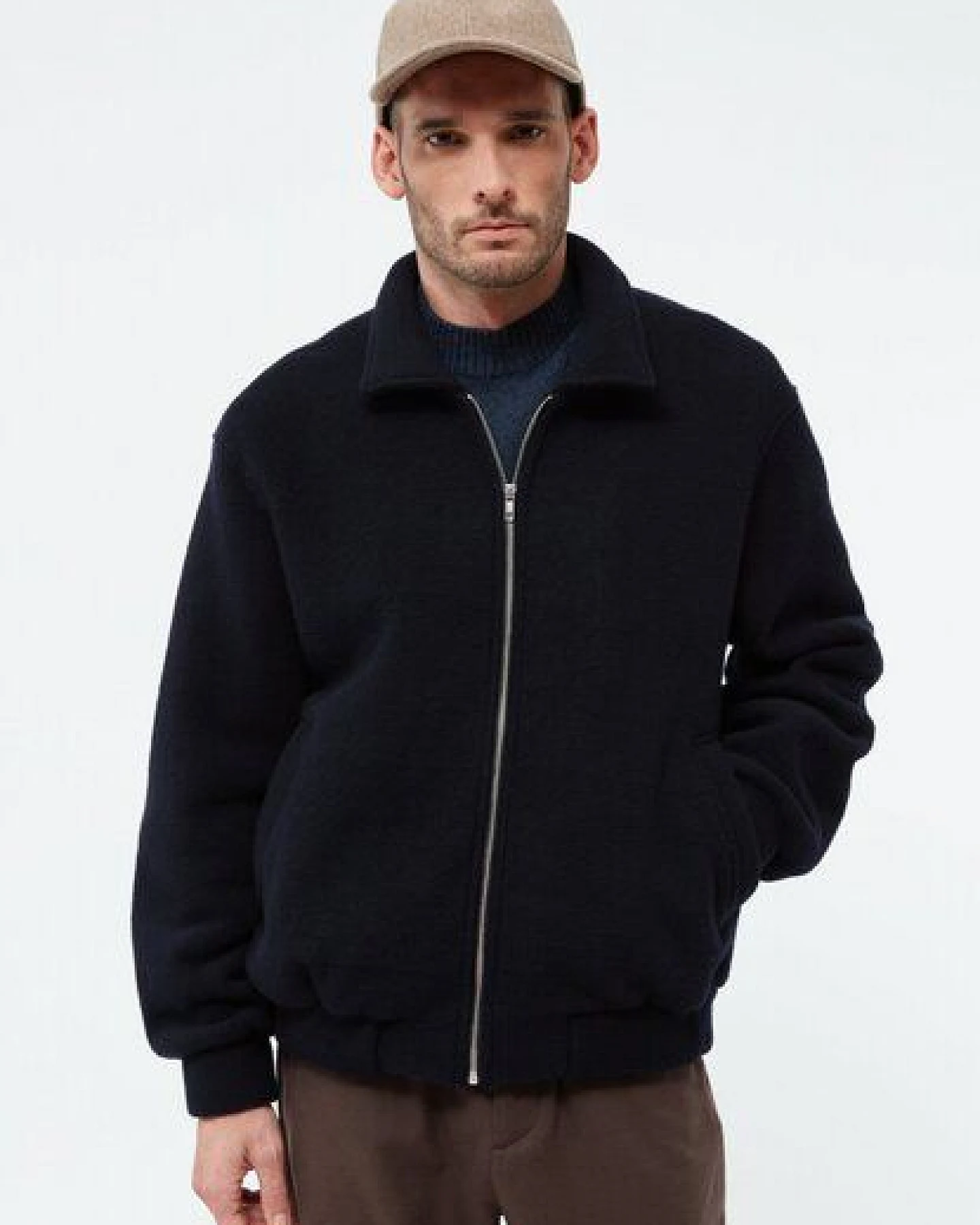 Givn Berlin Bomberjacke GBDAVID aus Wolle - Dark Blue – Ansicht 3