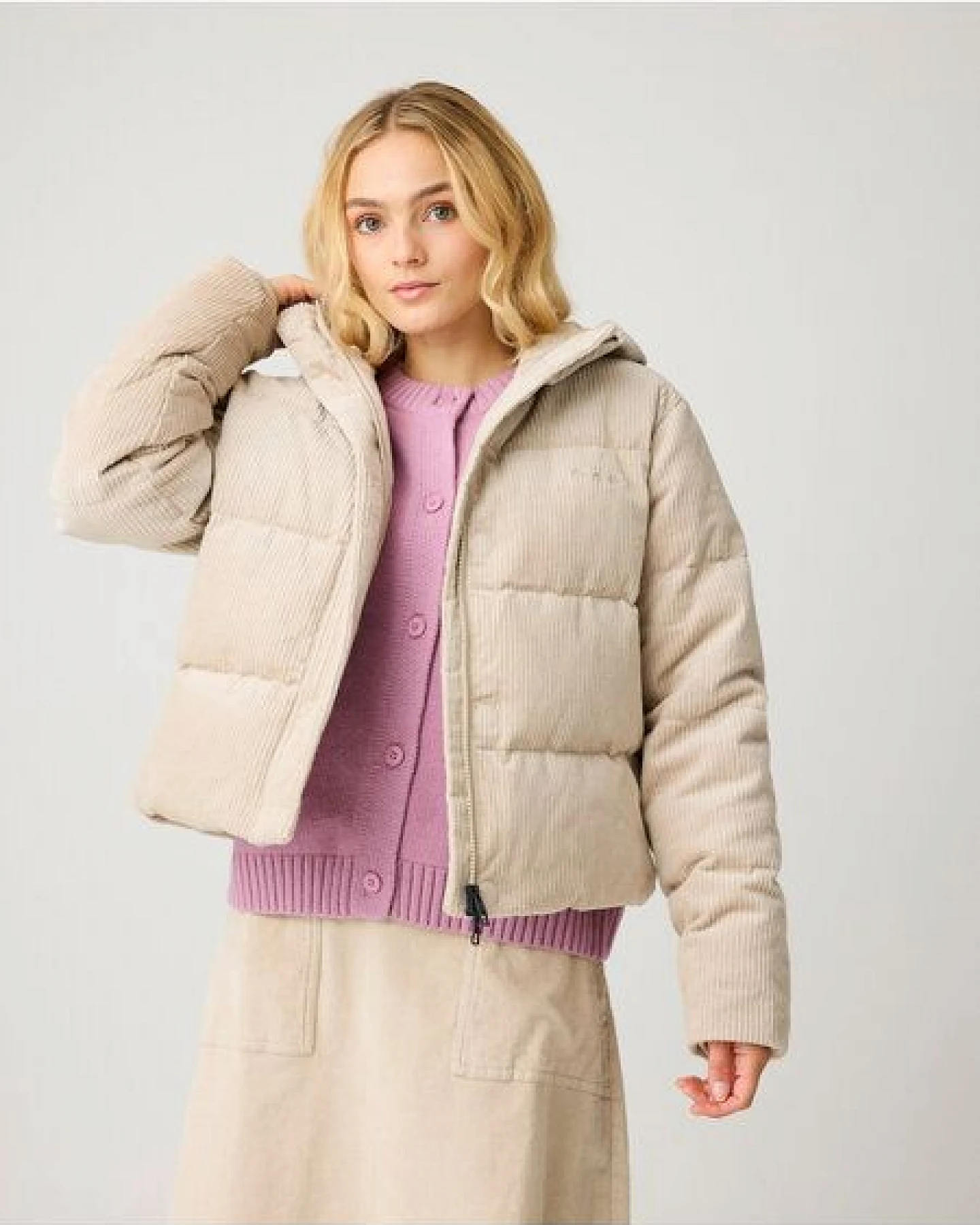 KnowledgeCotton Apparel Corduroy Puffer-Jacke – Ansicht 3