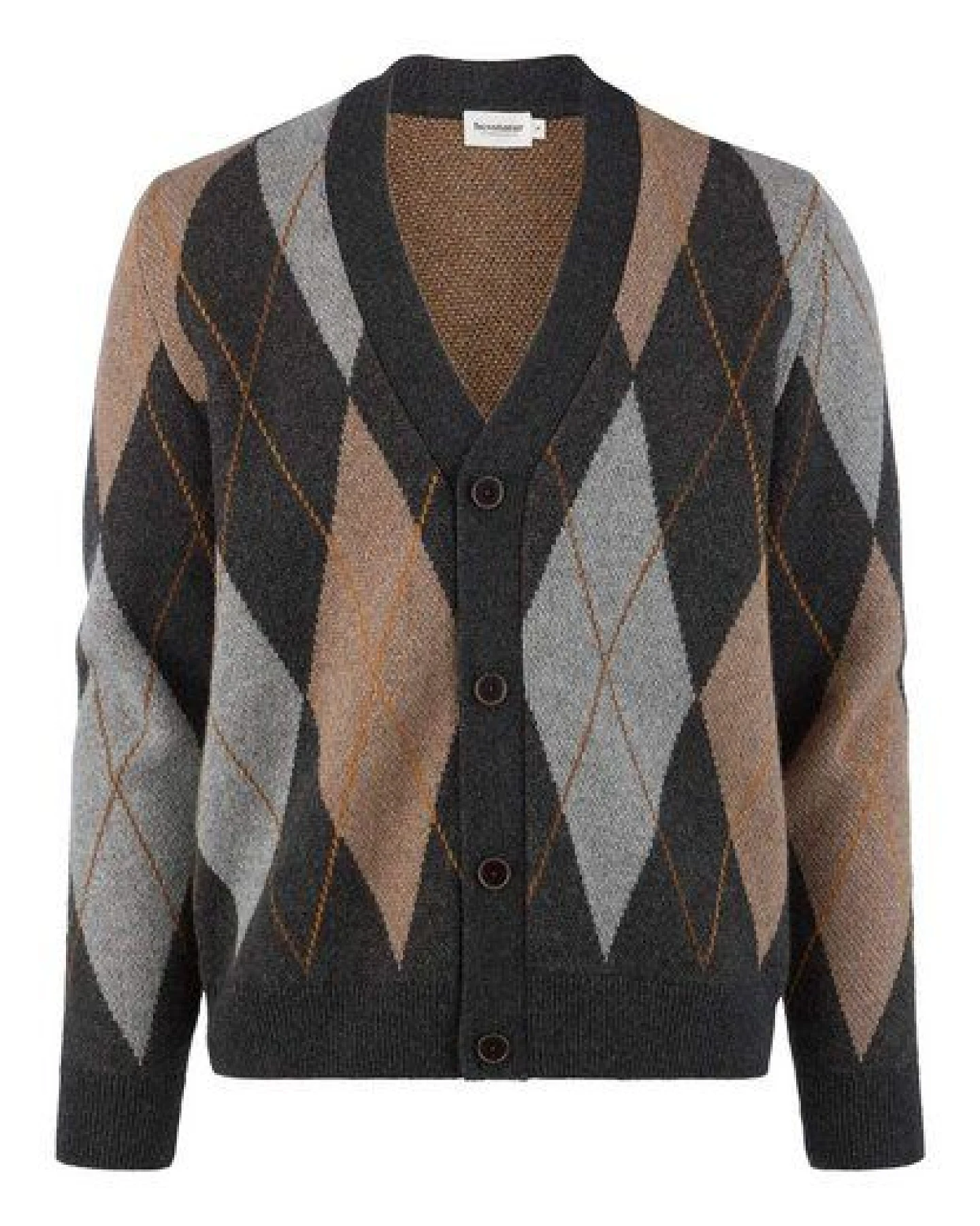hessnatur Argyle Strick Cardigan Regular aus Schurwolle und Bio-Baumwolle – Ansicht 3