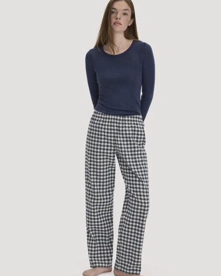 hessnatur Flanell Schlafhose PURE COTTON aus Bio-Baumwolle mit TENCEL Lyocell