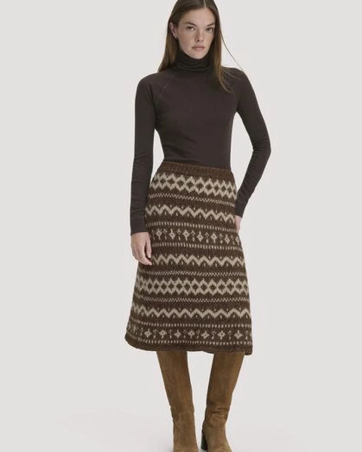 hessnatur Strickrock Relaxed aus Alpaka mit Bio-Baumwolle