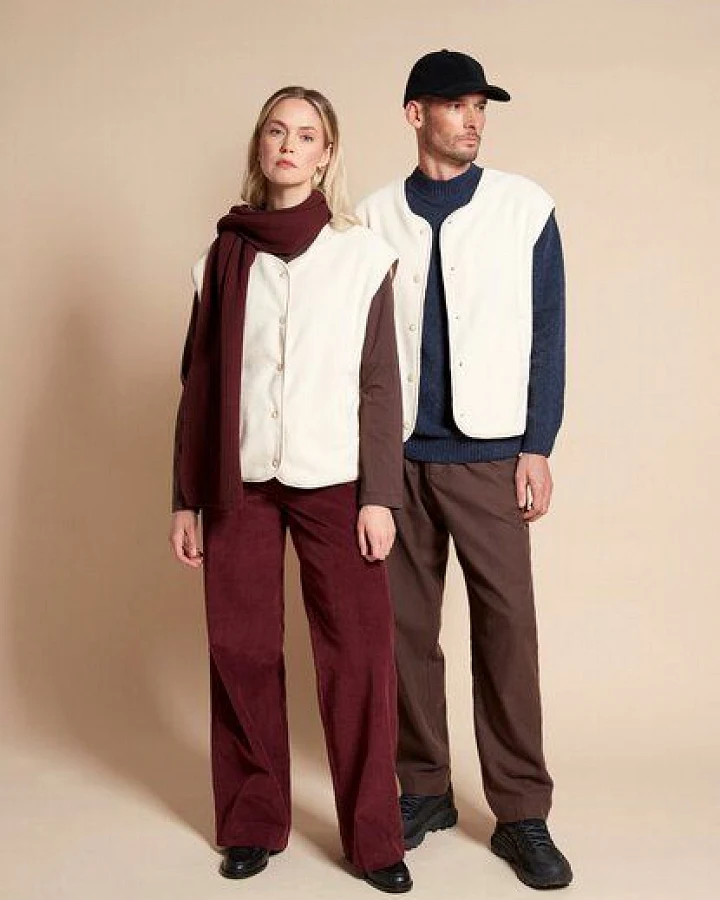 Givn Berlin Weste GBMARIS aus kuscheligem Fleece - Off White