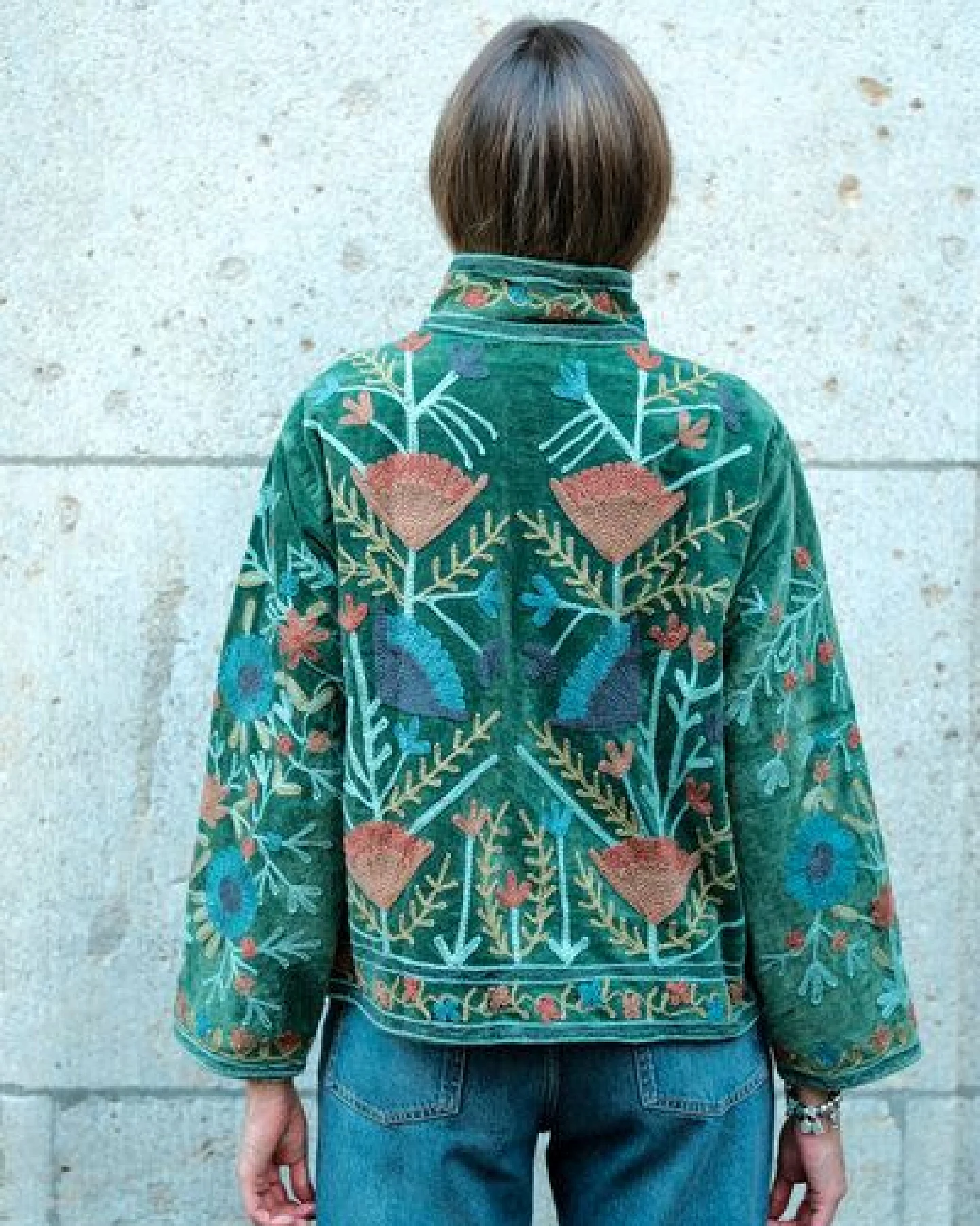 Haus of Namaste Bestickte Samtjacke aus Bio-Baumwolle – wendbar – Ansicht 2