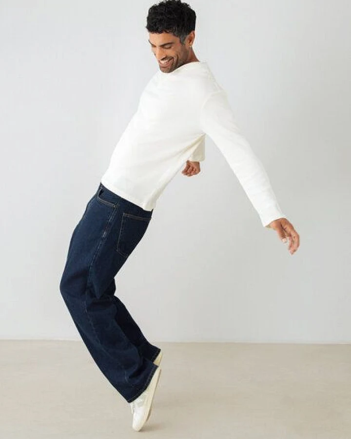 Honest Basics Herren Weite Jeans aus 100% Bio-Baumwolle