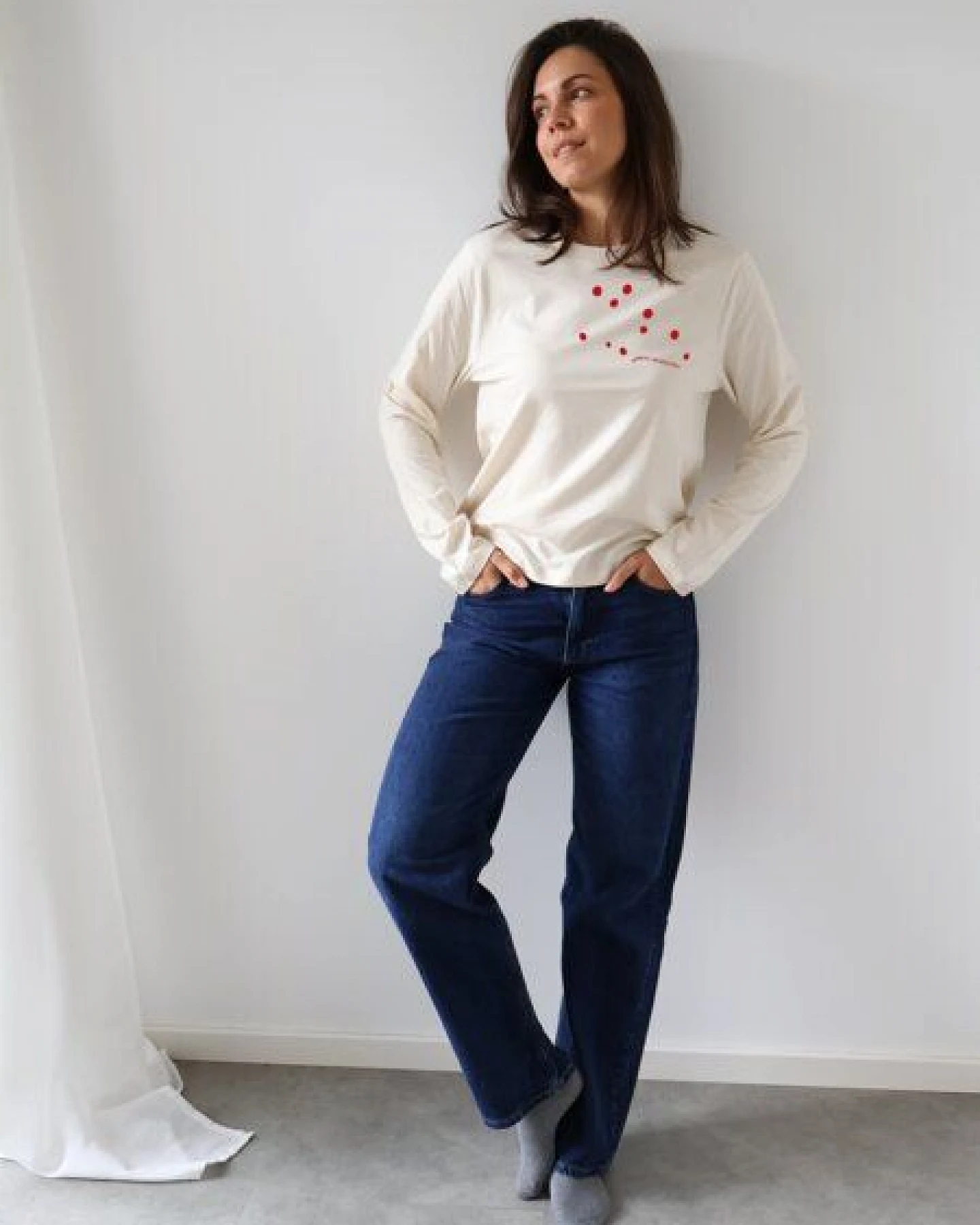 Kultgut Softes Langarmshirt Biobaumwolle/ "Courage Collective - Staying in love“ – Ansicht 3