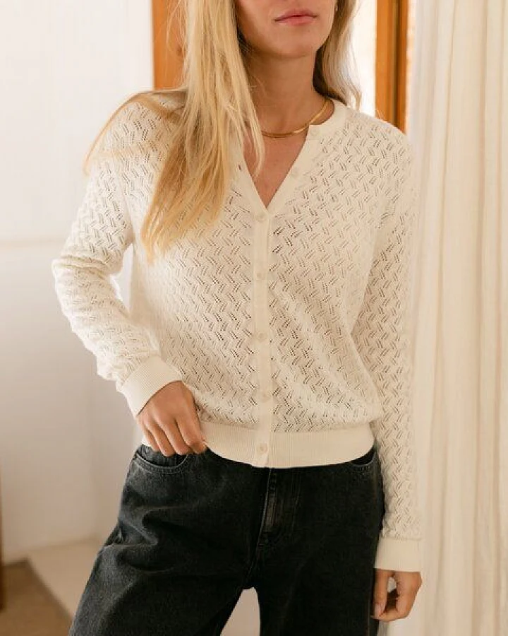 NORDLICHT Pointelle Strickjacke Rieke