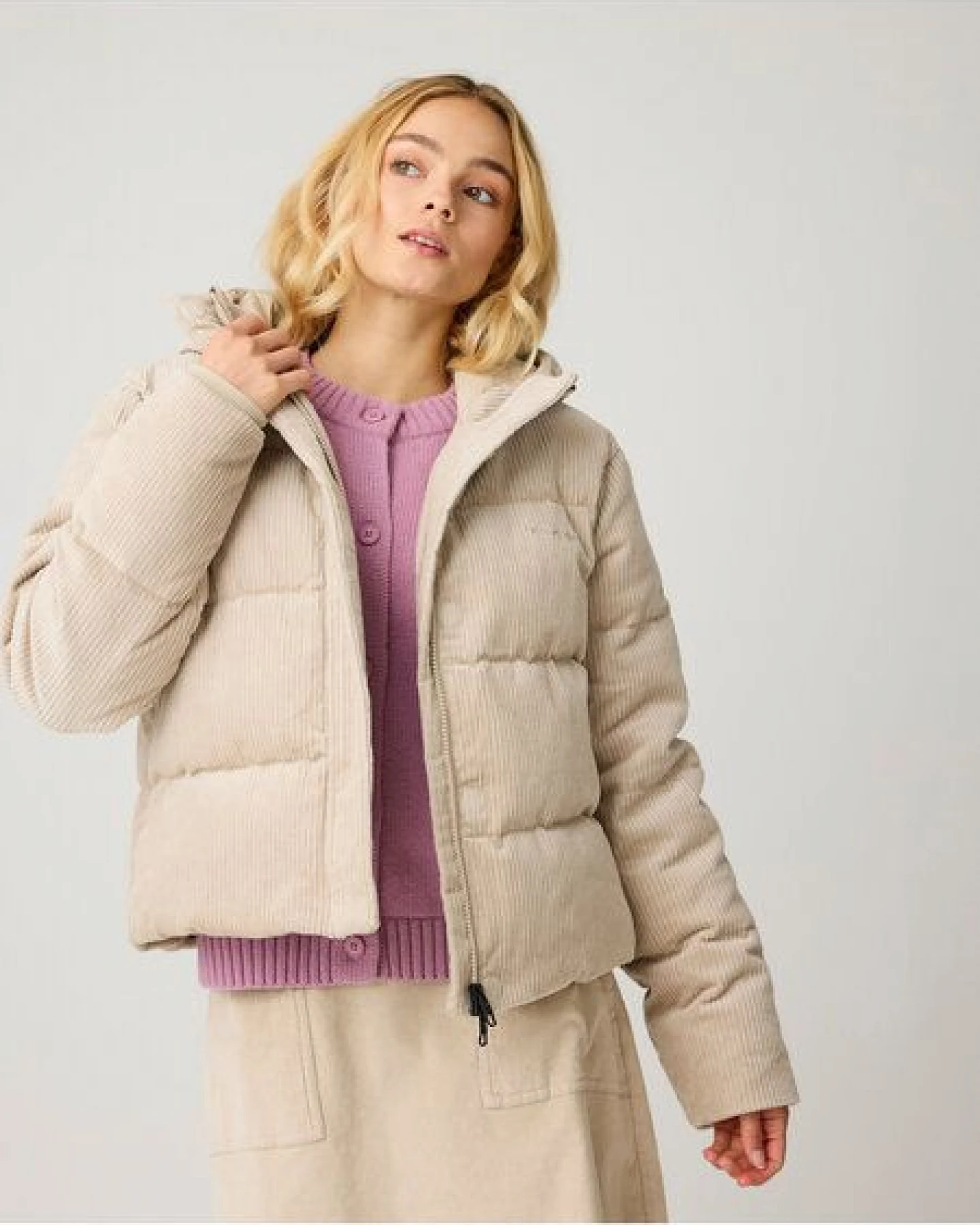 KnowledgeCotton Apparel Corduroy Puffer-Jacke – Ansicht 4