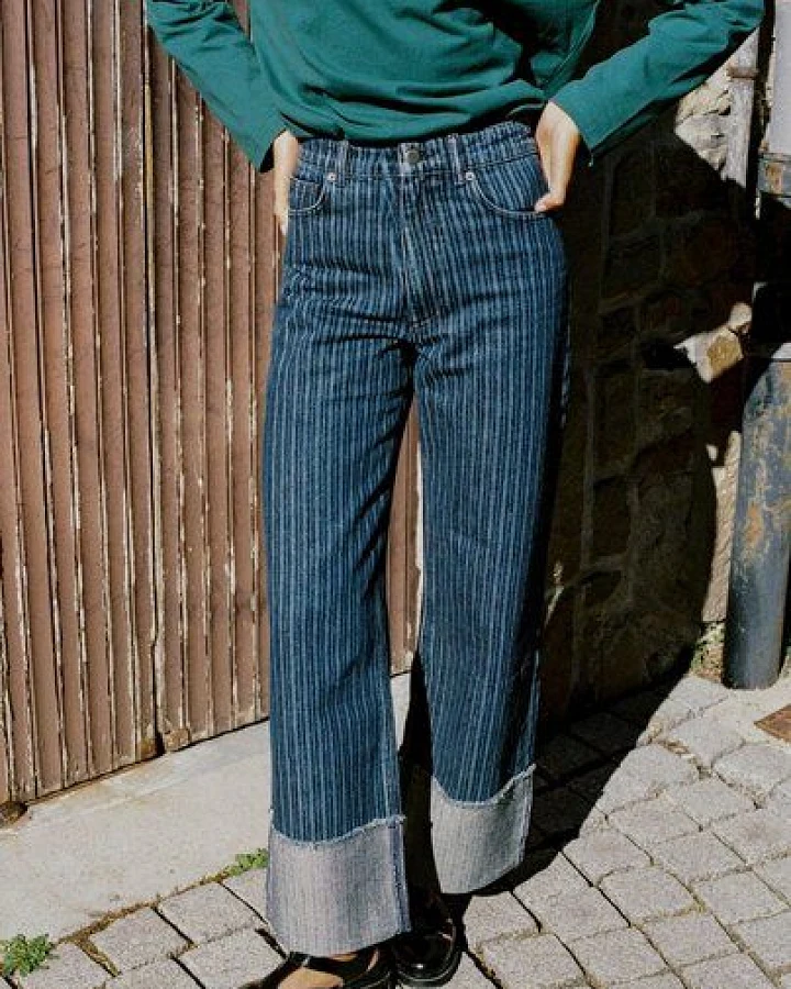 Nénés Jeans im lässigen Schnitt mit Streifen – Louane