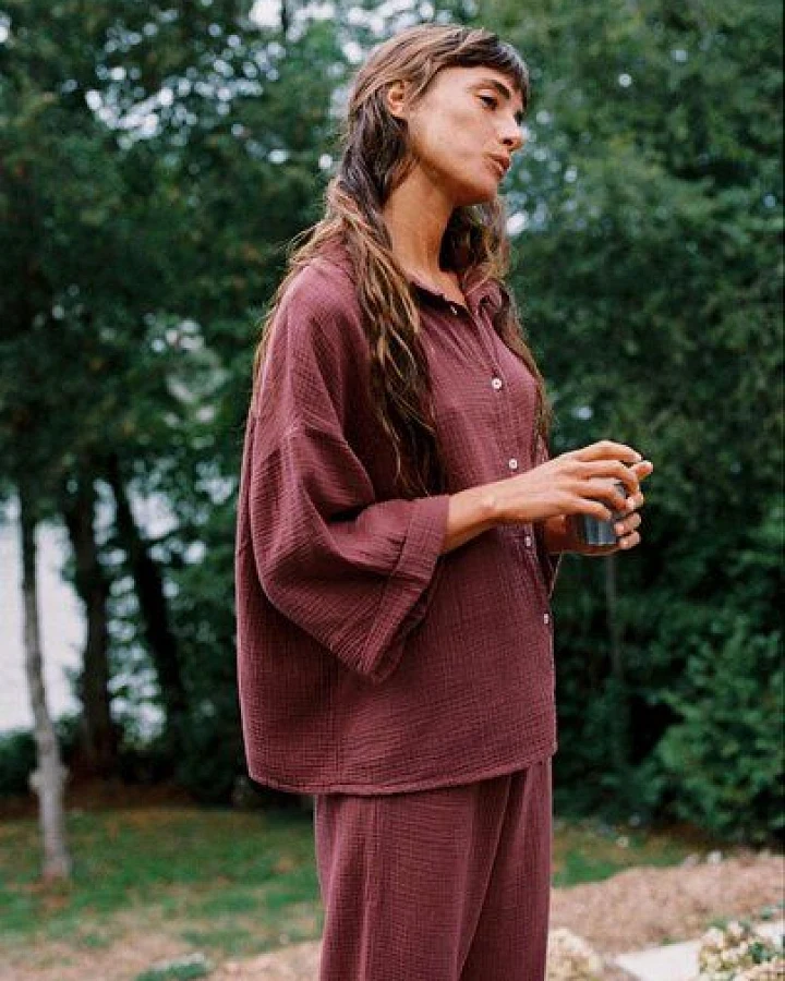 Nénés Pyjamahemd aus Baumwollgaze – Axelle