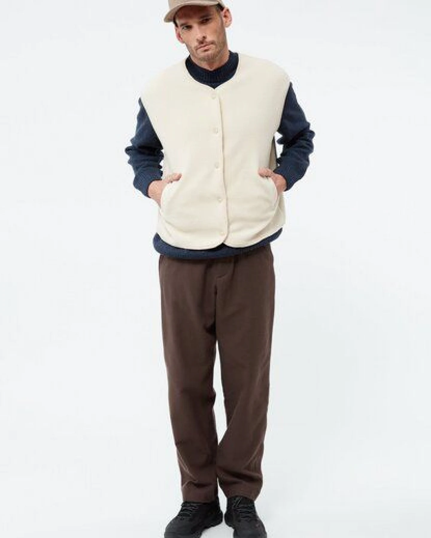 Givn Berlin Weste GBMARIS aus kuscheligem Fleece - Off White – Ansicht 3