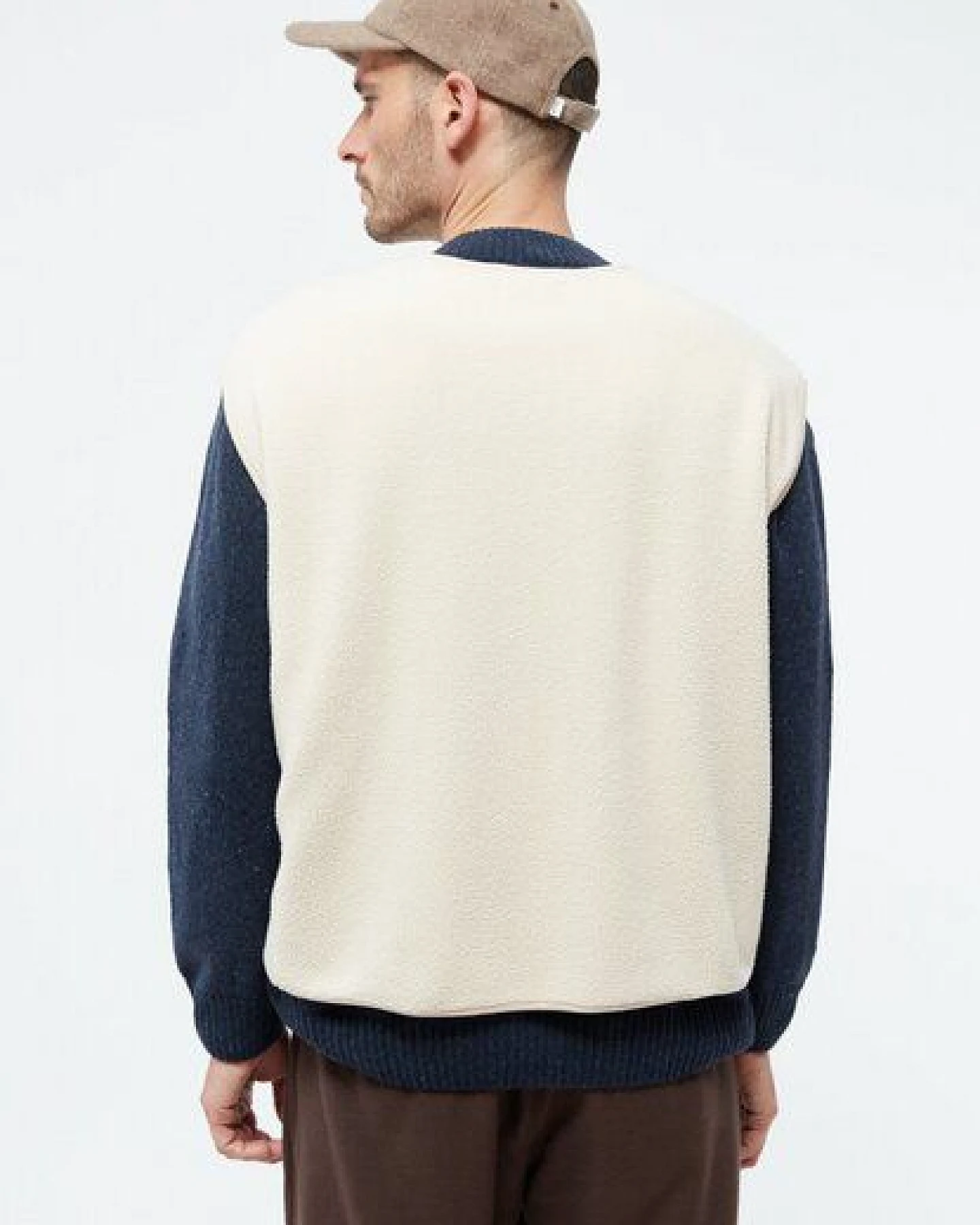 Givn Berlin Weste GBMARIS aus kuscheligem Fleece - Off White – Ansicht 4