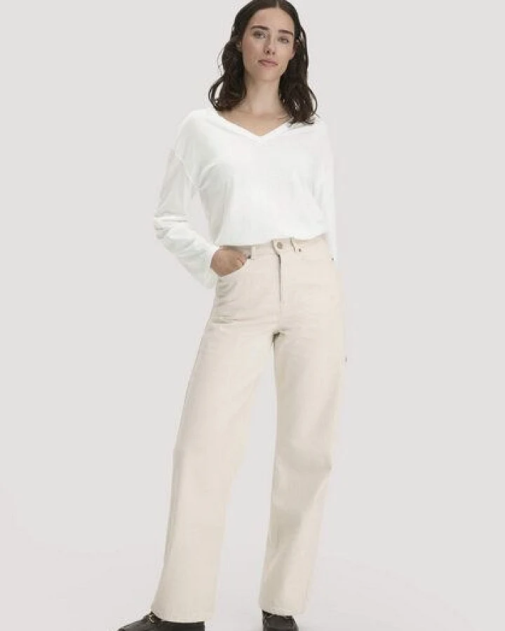 hessnatur Jeans ALVA Wide Leg UNDYED aus Bio-Baumwolle mit Recycled-Baumwolle
