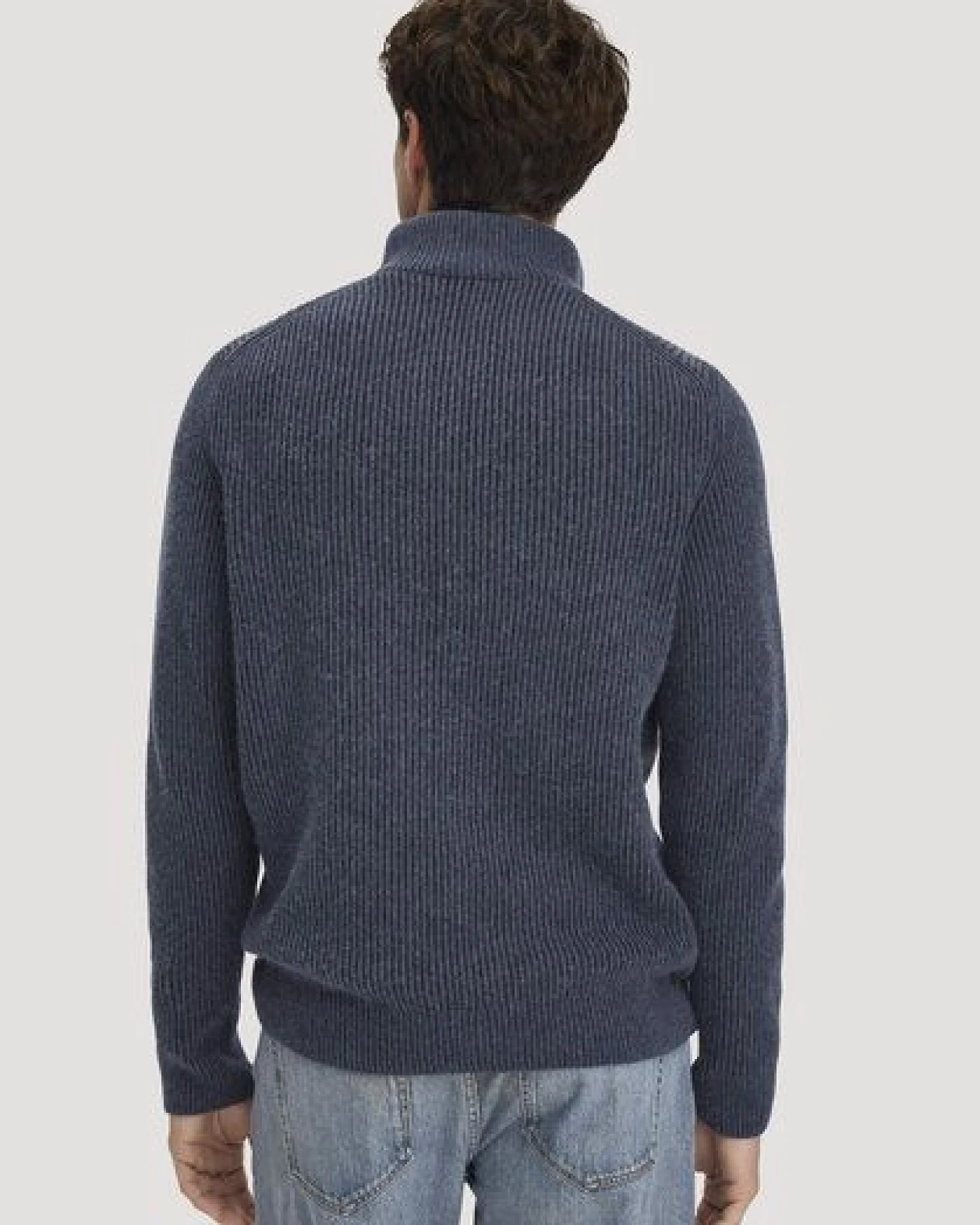 hessnatur Double Knit Troyer Regular aus Bio-Baumwolle, Bio-Merinowolle und recycelter Wolle – Ansicht 2
