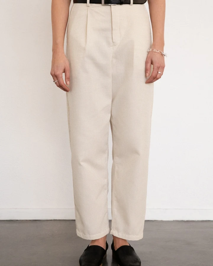 Rotholz Damen vegan Hose Waffel Sand