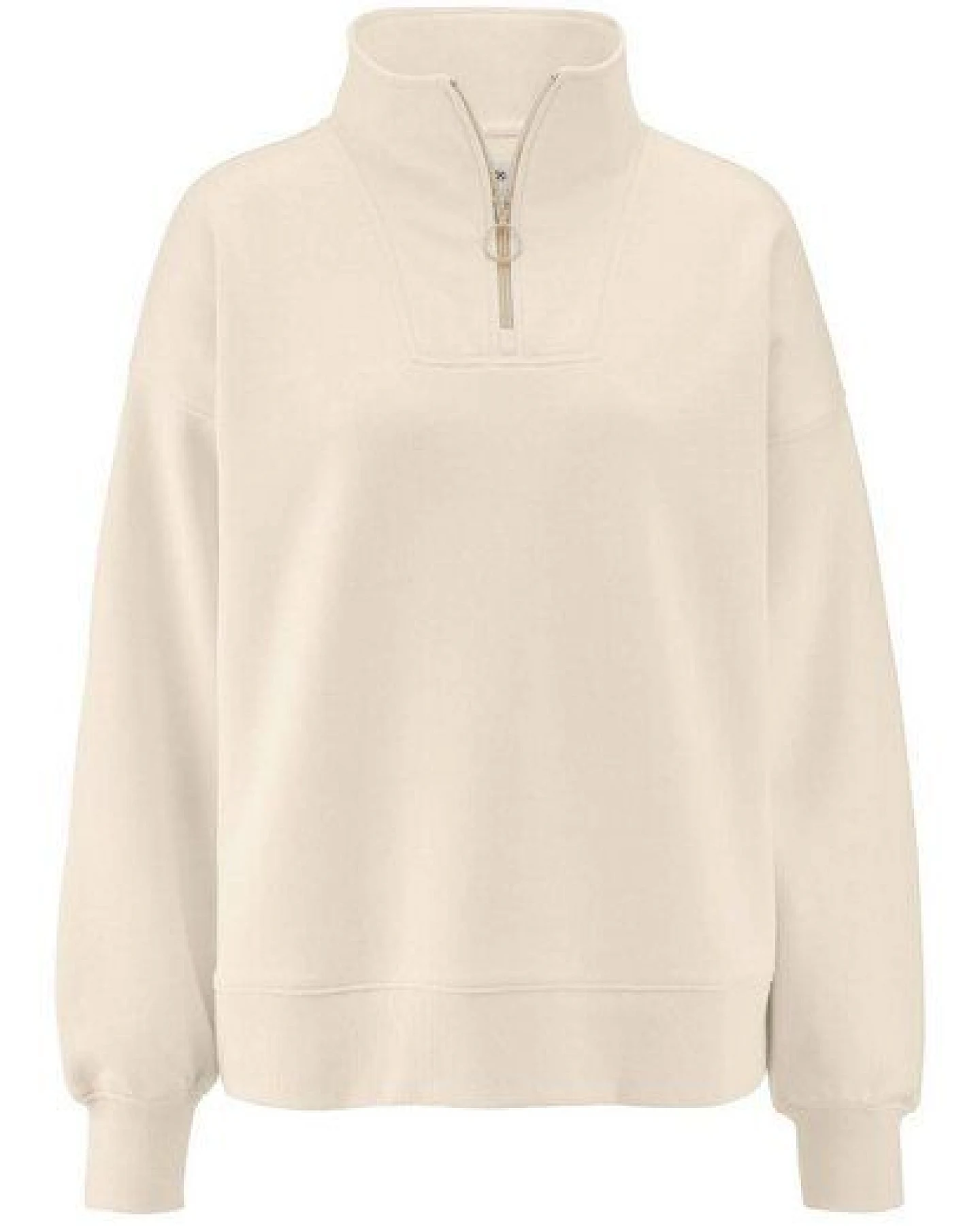 hessnatur Troyer-Sweatshirt Oversize aus Bio-Baumwolle mit recycelter Baumwolle – Ansicht 3