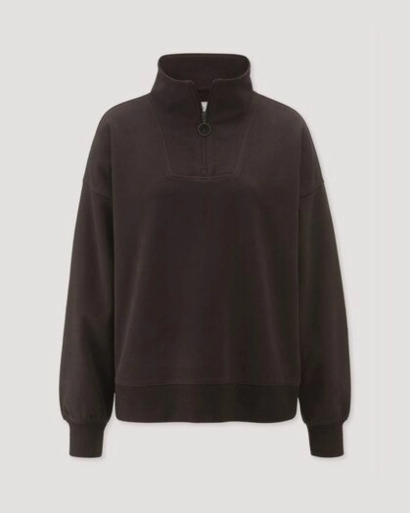 hessnatur Troyer-Sweatshirt Oversize aus Bio-Baumwolle mit recycelter Baumwolle – Ansicht 4