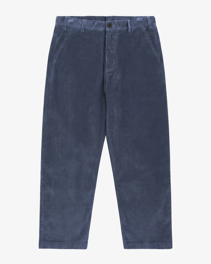 KnowledgeCotton Apparel Herren vegan Chinohose Flint Weiter Cord Vintage Indigo