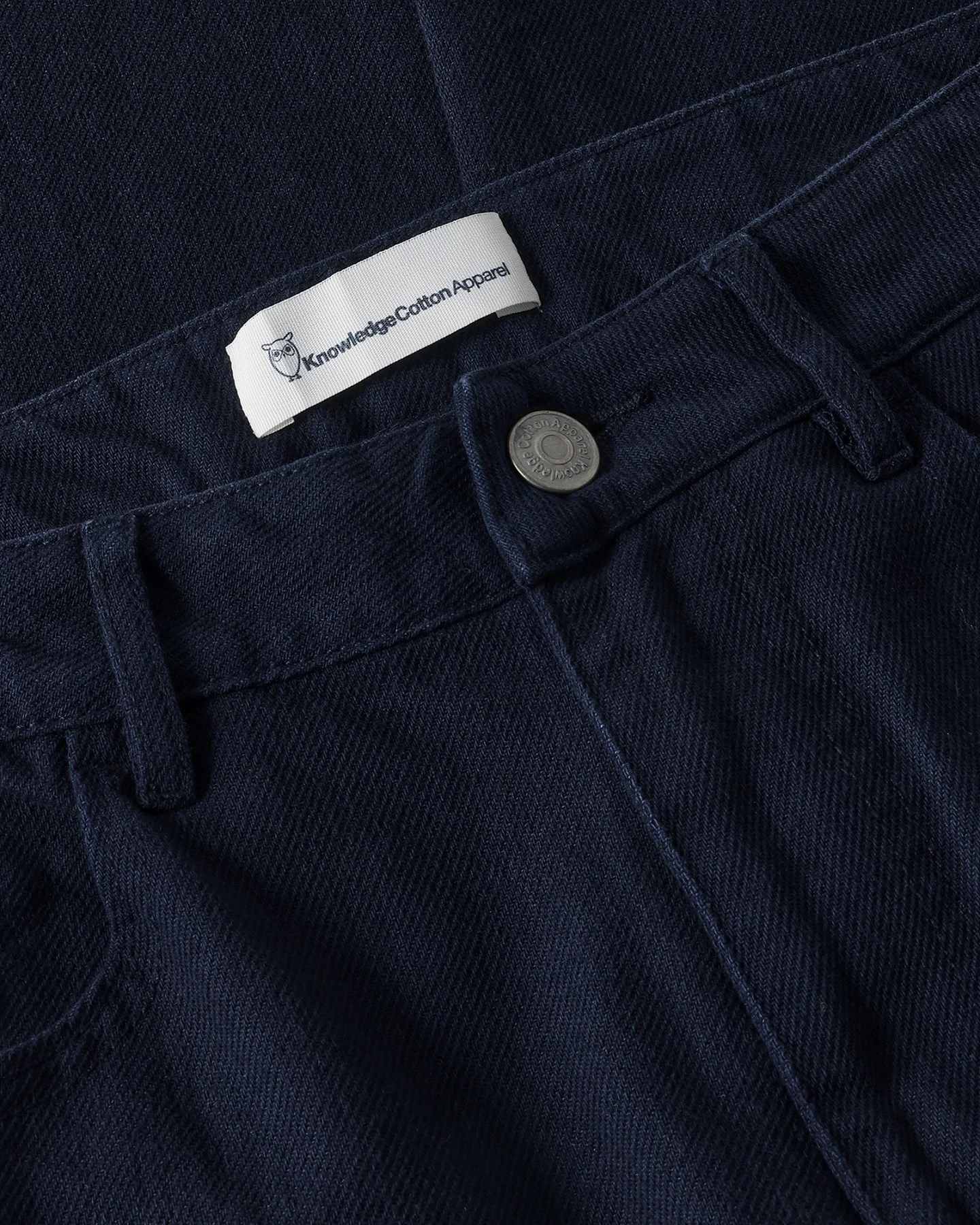 KnowledgeCotton Apparel Damen vegan Hose Gale Regular Twill Night Sky Blau – Ansicht 2