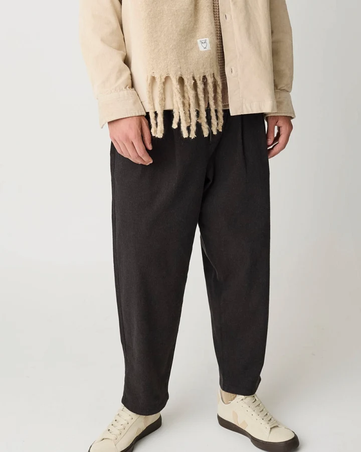KnowledgeCotton Apparel Herren vegan Hose Ozone Relaxed Flanell Chocolate Torte