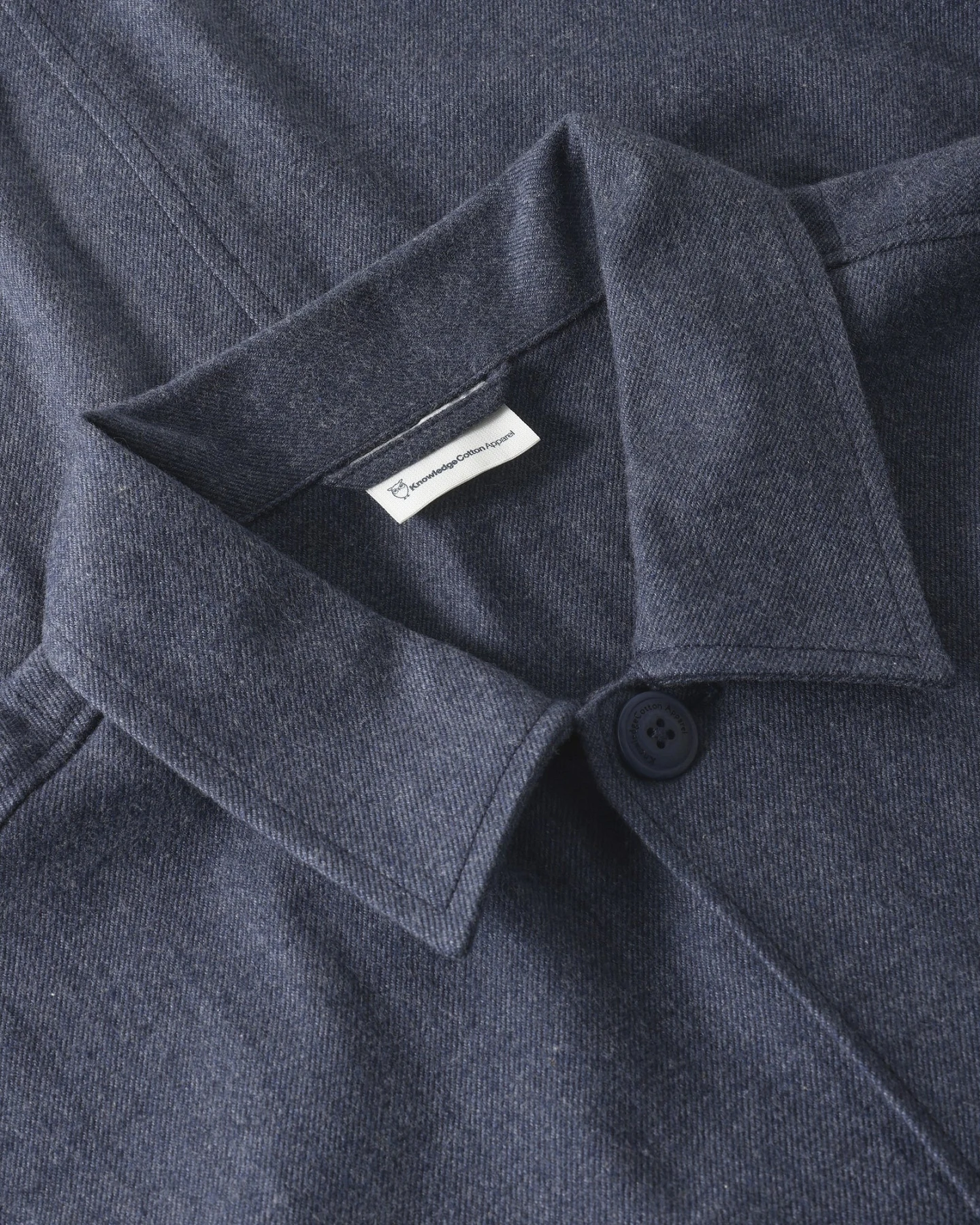 KnowledgeCotton Apparel Herren vegan Overshirt Flannel Vintage Indigo – Ansicht 2