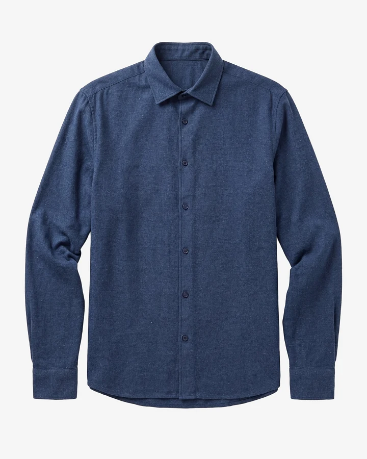 KnowledgeCotton Apparel Herren vegan Hemd Dune Regular Flannel Von Vintage Indigo
