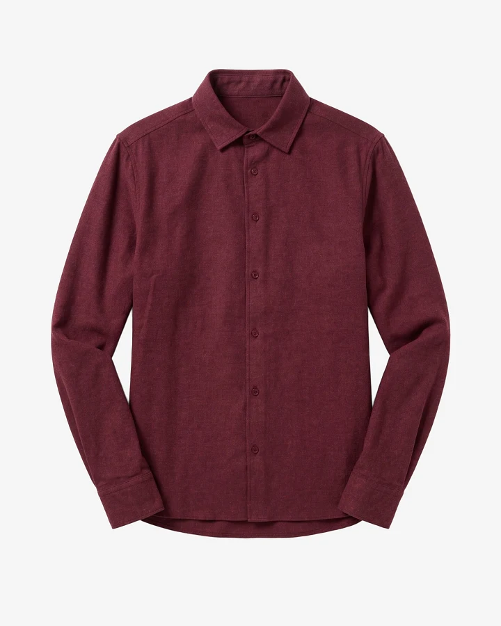 KnowledgeCotton Apparel Herren vegan Flanellhemd Dune Regular Fit Burgund