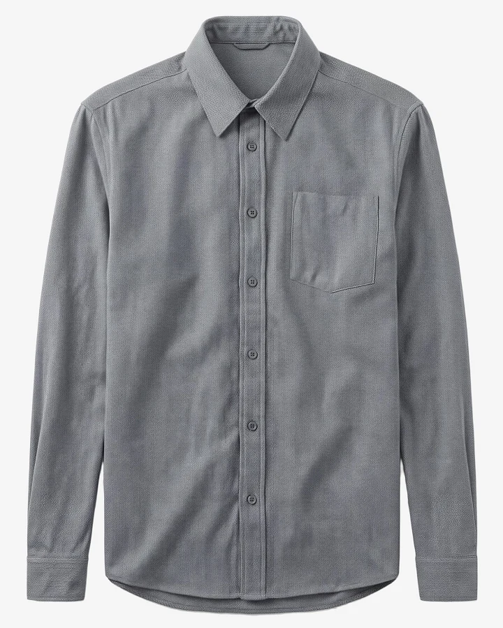 KnowledgeCotton Apparel Herren vegan Hemd Dune Regular Fischgrat Night Sky