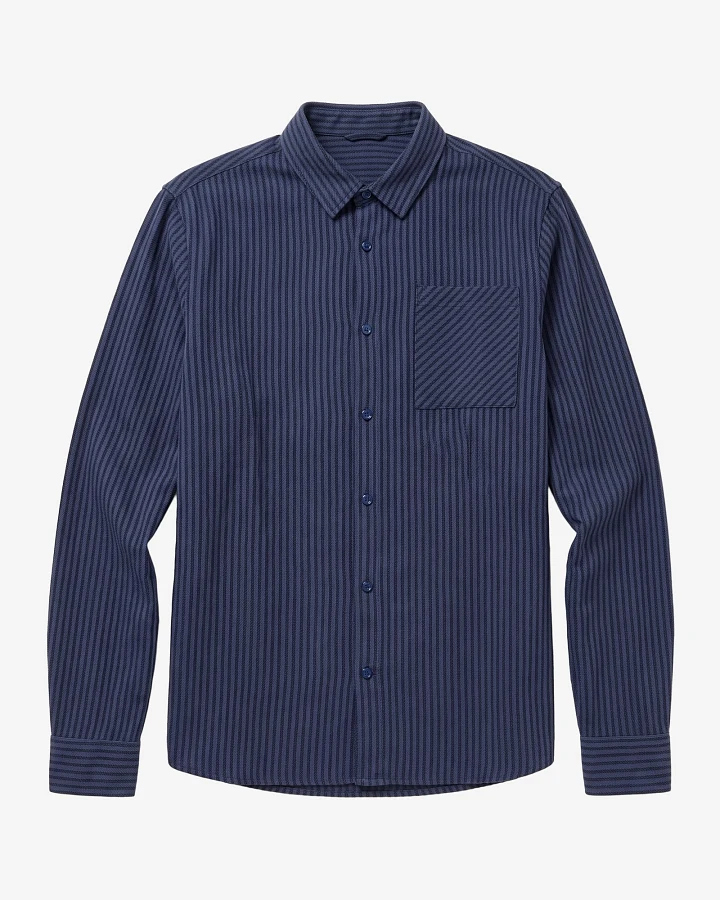 KnowledgeCotton Apparel Herren vegan Hemd Dune Regular Stripe Mehrfarbig Kariert