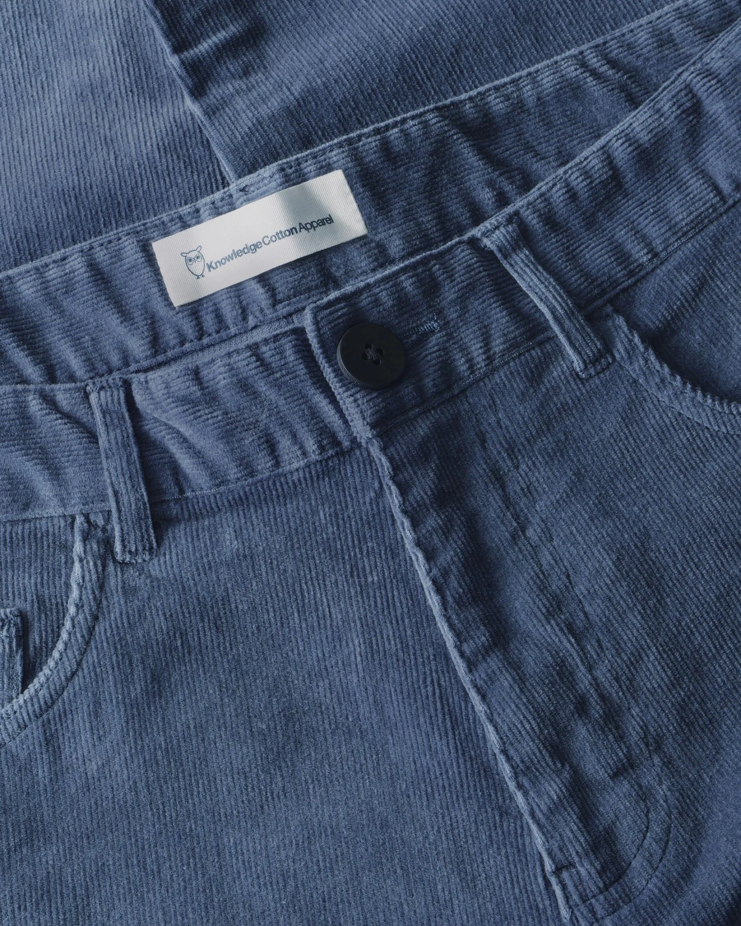KnowledgeCotton Apparel Herren vegan Hose Oak Regular Aus Cord Vintage Indigo – Ansicht 2