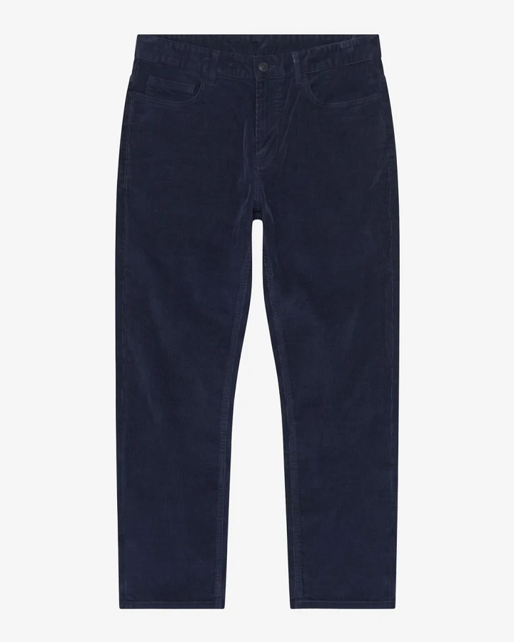 KnowledgeCotton Apparel Herren vegan Hose Oak Regular Aus Cord Night Sky Blau