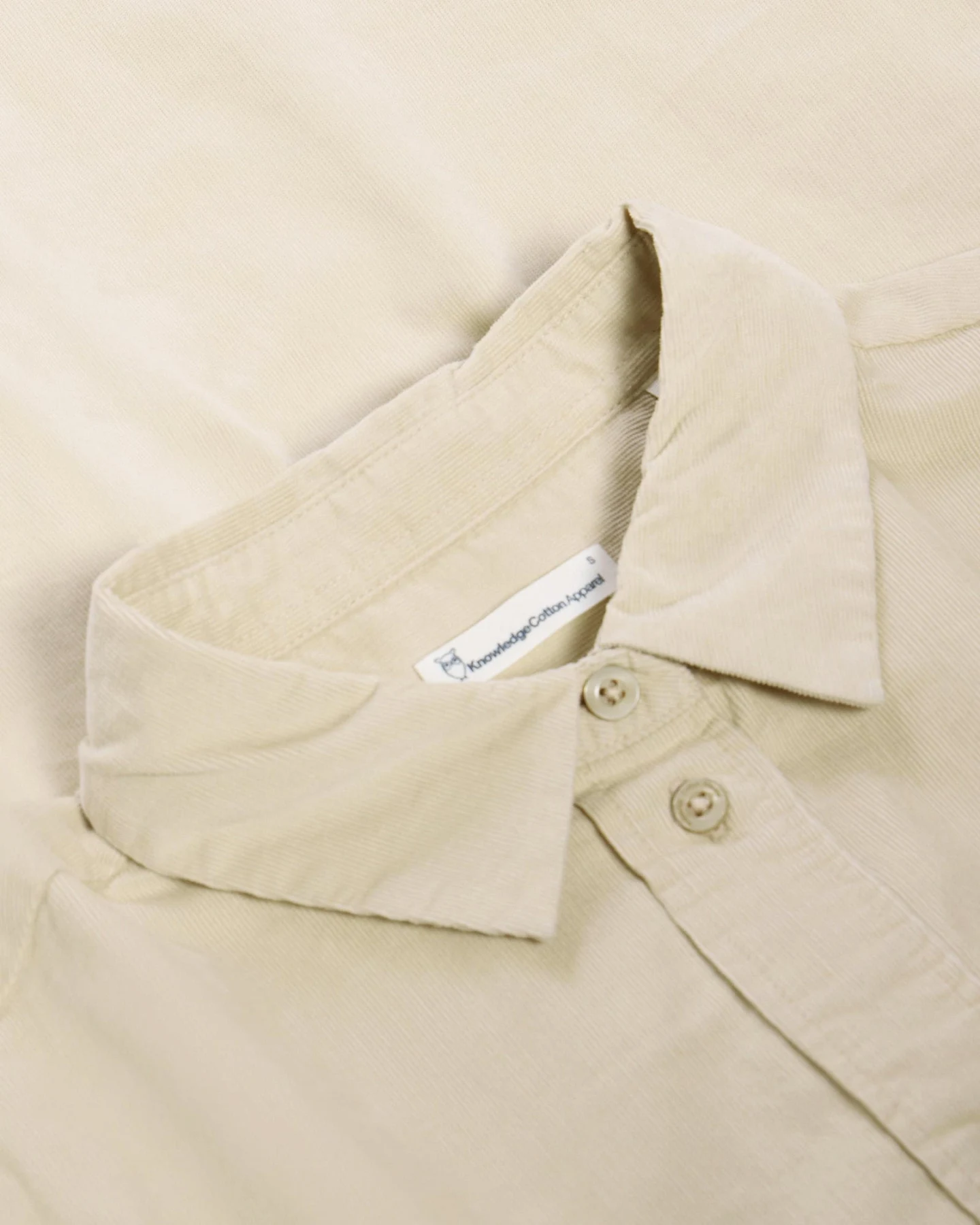 KnowledgeCotton Apparel Damen vegan Hemd Vega Lockere Passform Cord Helles Federgrau – Ansicht 2