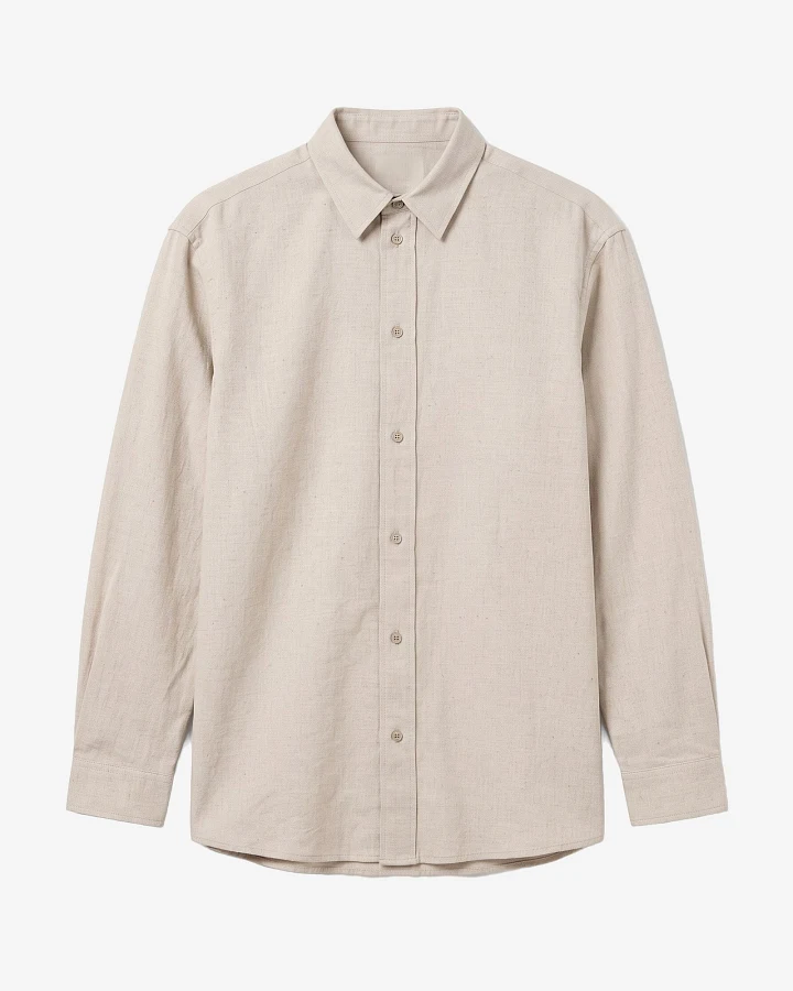 KnowledgeCotton Apparel Damen vegan Hemd Vega Relaxed Flanell Helles Federgrau