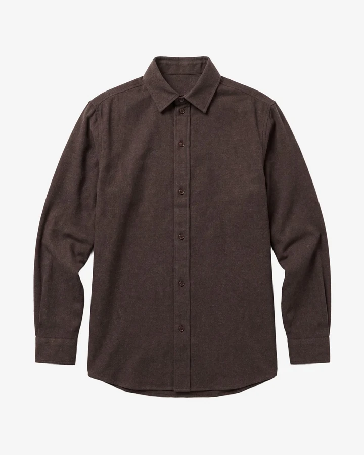 KnowledgeCotton Apparel Damen vegan Hemd Vega Relaxed Flanell Chocolate Torte