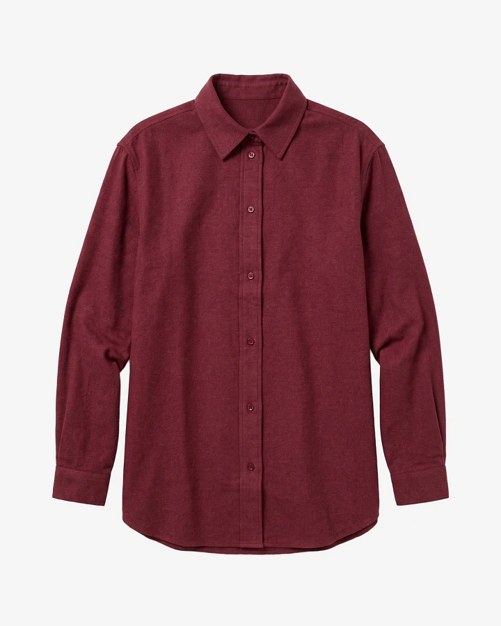 KnowledgeCotton Apparel Damen vegan Hemd Vega Relaxed Flanell Burgunderrot