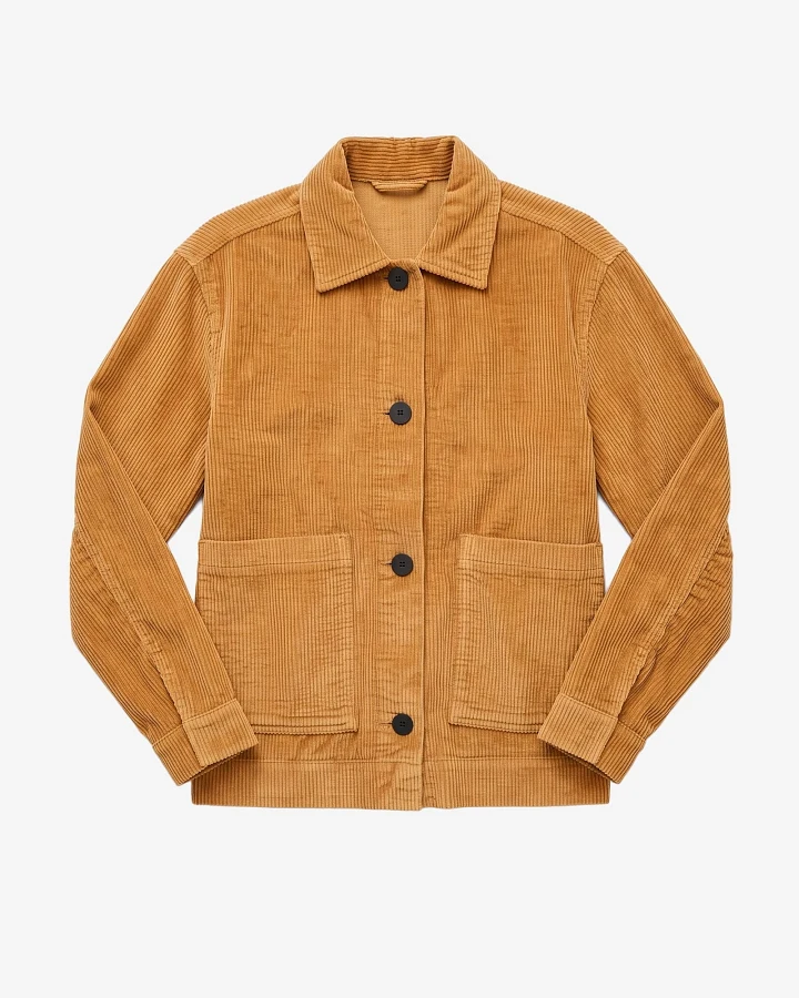 KnowledgeCotton Apparel Damen vegan Overshirt Aus Cord Lion Braun