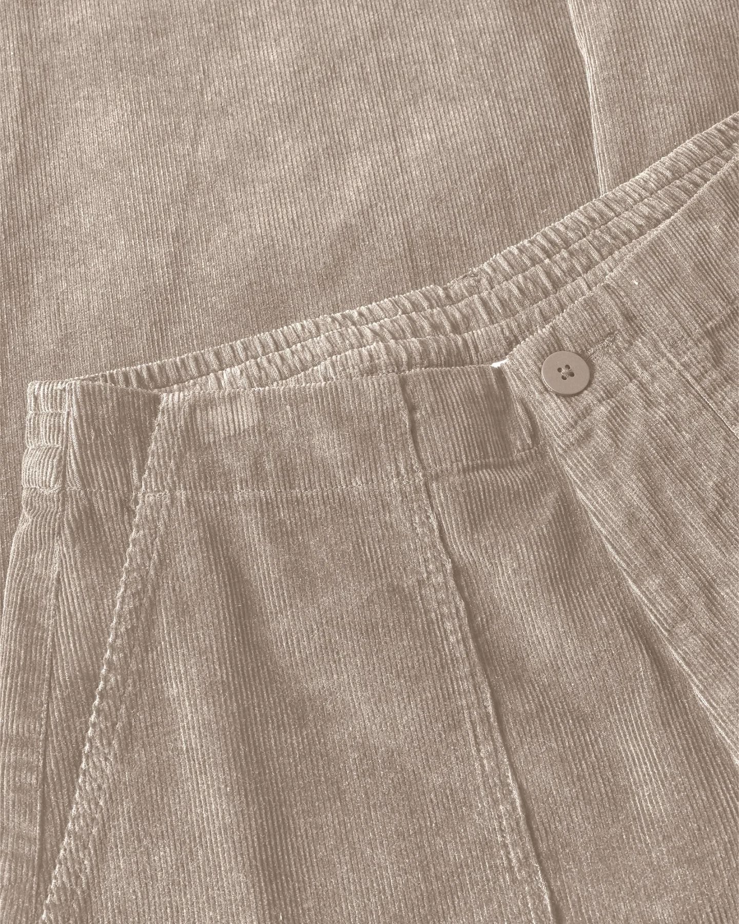 KnowledgeCotton Apparel Damen vegan Hose Bloom Barrel Cord Hellgrau – Ansicht 2