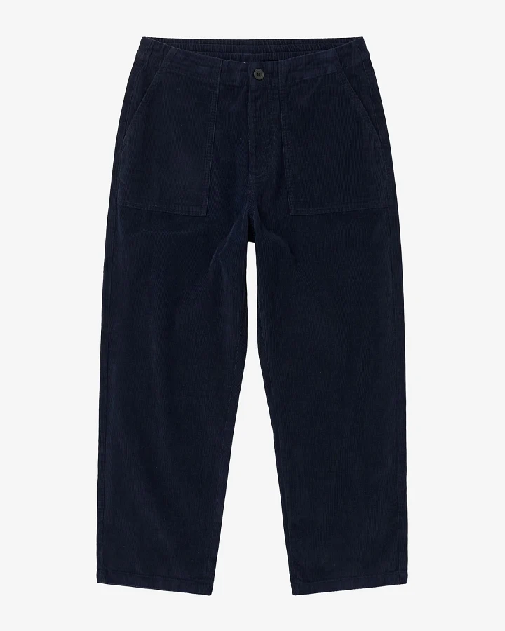 KnowledgeCotton Apparel Damen vegan Hose Bloom Barrel Aus Cord Nachthimmelblau