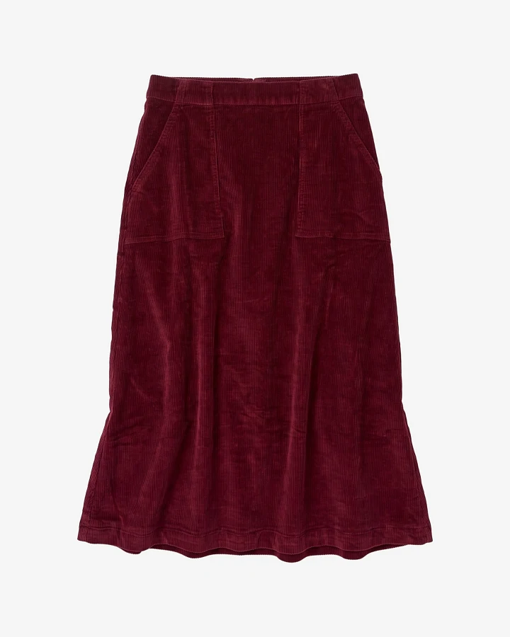 KnowledgeCotton Apparel Damen vegan Rock Cord Burgund