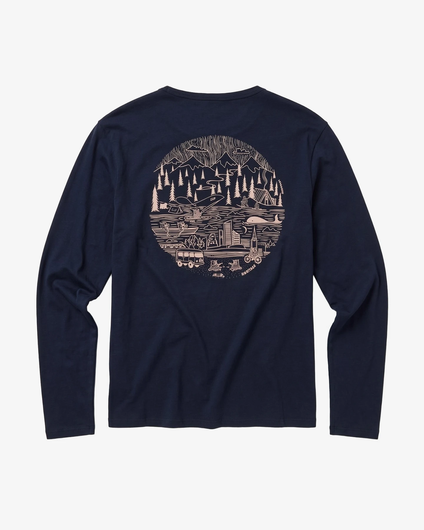 KnowledgeCotton Apparel Herren vegan Langarm Shirt Mit Aufnäher Nacht Himmelblau – Ansicht 2