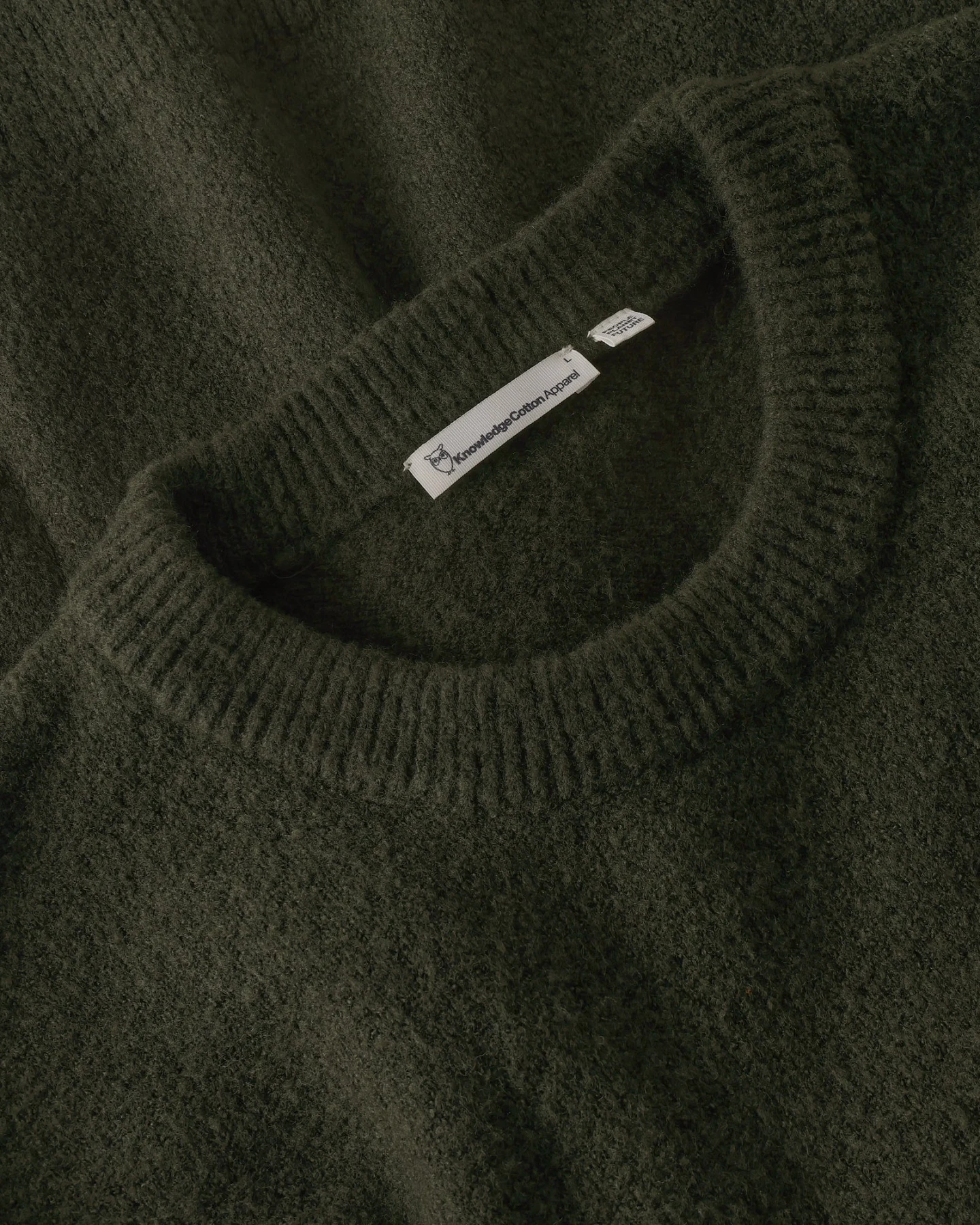 KnowledgeCotton Apparel Herren vegan Pullover Soufflé Yarn In Der Farbe Forest Night Green – Ansicht 2