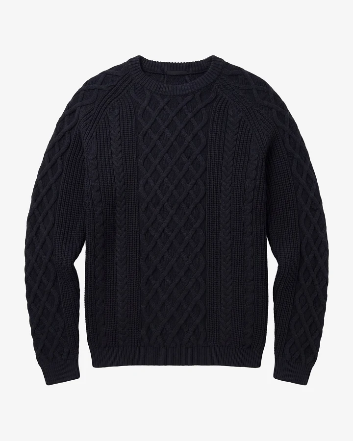 KnowledgeCotton Apparel Herren vegan Pullover Mit Zopfmuster Nachthimmelblau