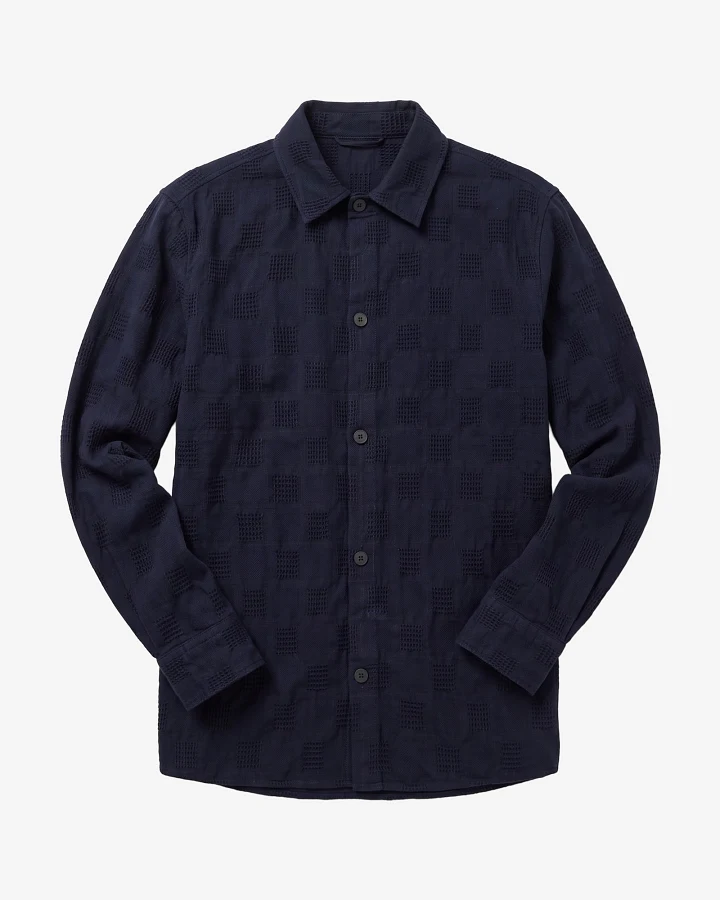 KnowledgeCotton Apparel Herren vegan Overshirt Lockere Passform Nachthimmelblau