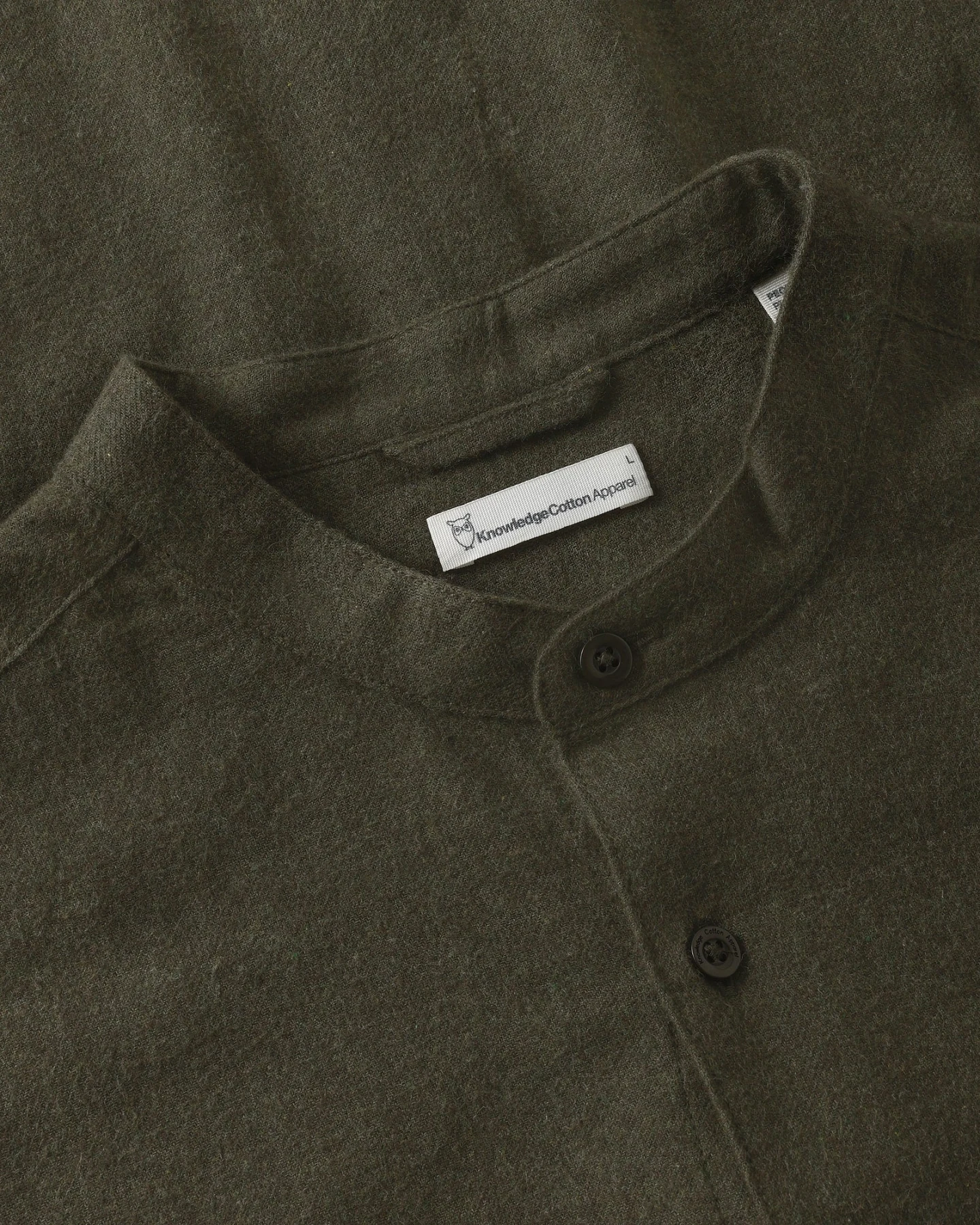 KnowledgeCotton Apparel Herren vegan Hemd Arch Regular Aus Flanell Forest Nachtgrün – Ansicht 2