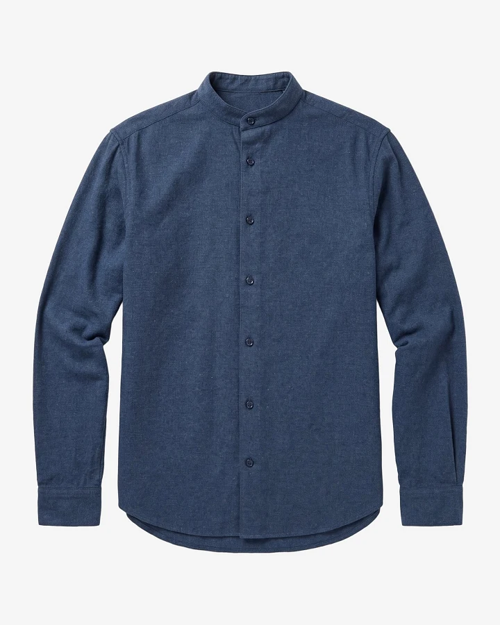 KnowledgeCotton Apparel Herren vegan Hemd Arch Regular Aus Flanell Vintage Indigo