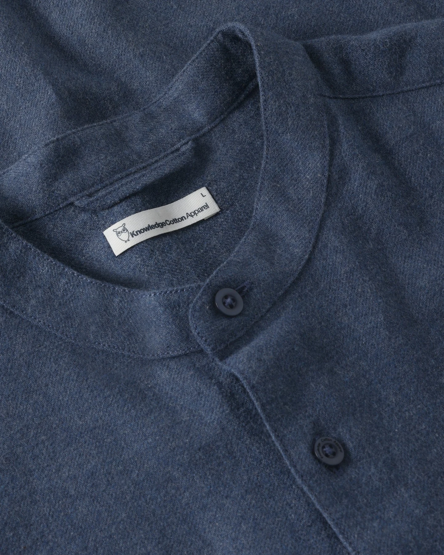 KnowledgeCotton Apparel Herren vegan Hemd Arch Regular Aus Flanell Vintage Indigo – Ansicht 2